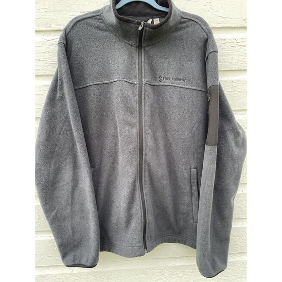 Free Country Other - Free Country Fleece Jacket Full Zip XXL Mens Gray Black Trim Warm Mock Neck Cozy
